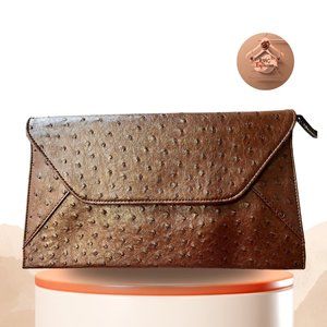 Snake Skin Brown Clutch